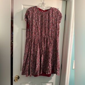 Floral Red Dress XXL